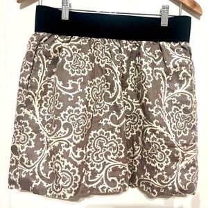 Loft Ann Taylor Gray White Mini Skirt Stretch Waistband w/ Zipper - Size 4